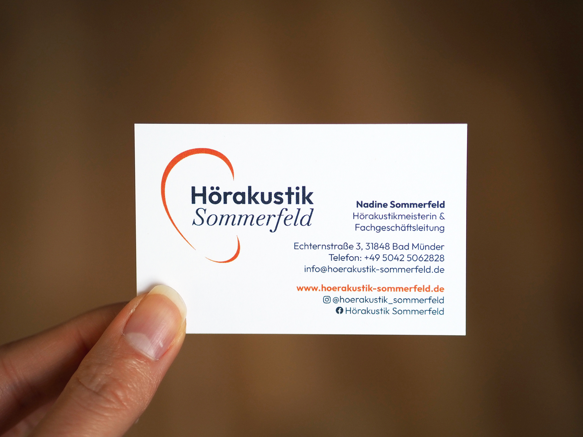 Franziska Zahn Visitenkarte Hörakustik Sommerfeld