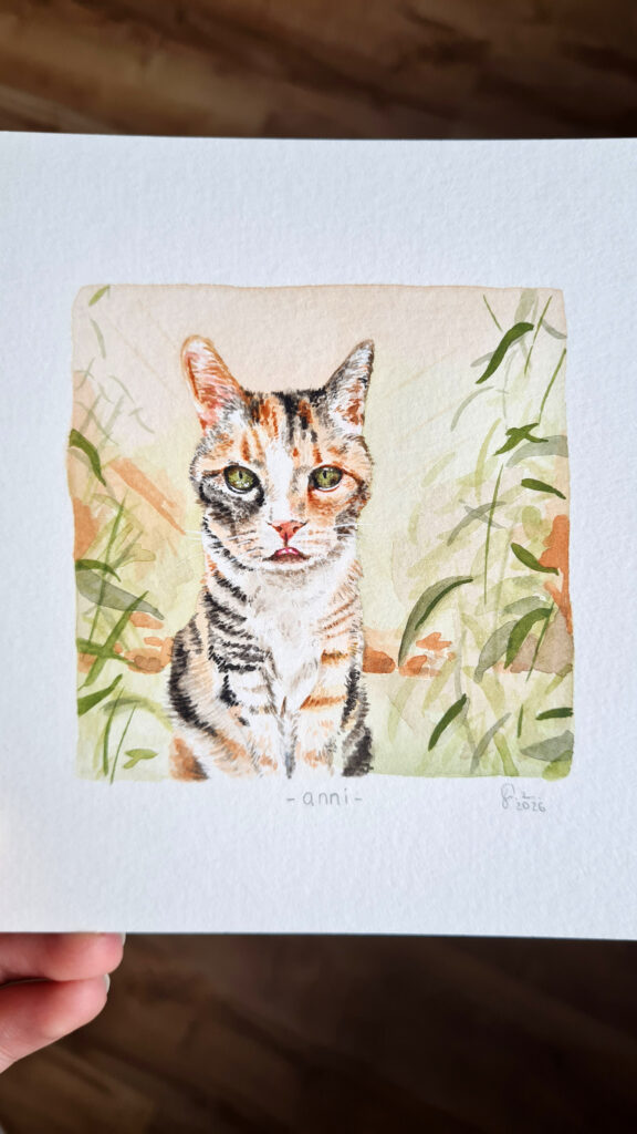 Franziska Zahn Auftragsarbeit Tierportrait Katze Anni 1
