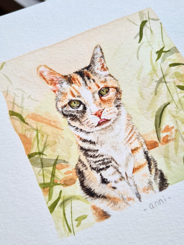 Franziska Zahn Auftragsarbeit Tierportrait Katze Anni 2