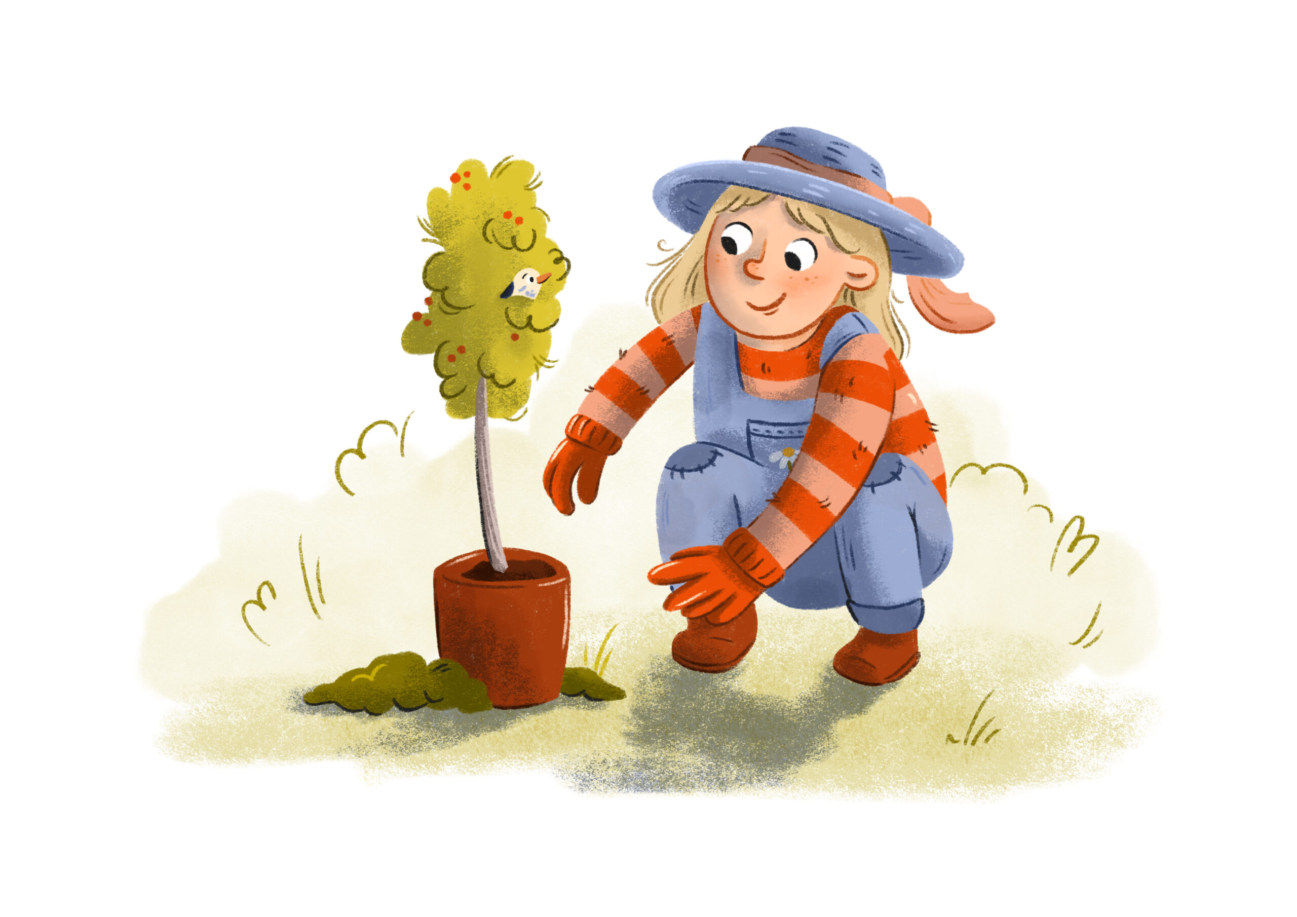 Franziska Zahn Kinderbuch-Illustration Kind gärtnert
